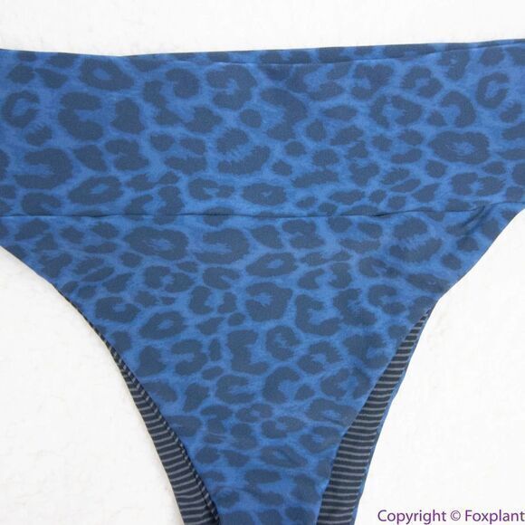 NEW Acacia Mateo bikini bottom leopard animal print blue Amur, S - Picture 13 of 16